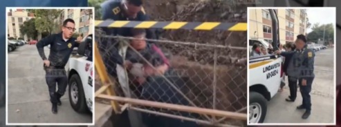 La mujer fue encontrada dentro del hoyo con una fractura en el brazo derecho.