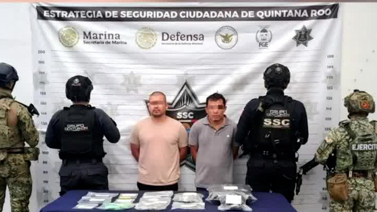 Detienen a dos personas en Playa del Carmen; uno era buscado por la DEA
