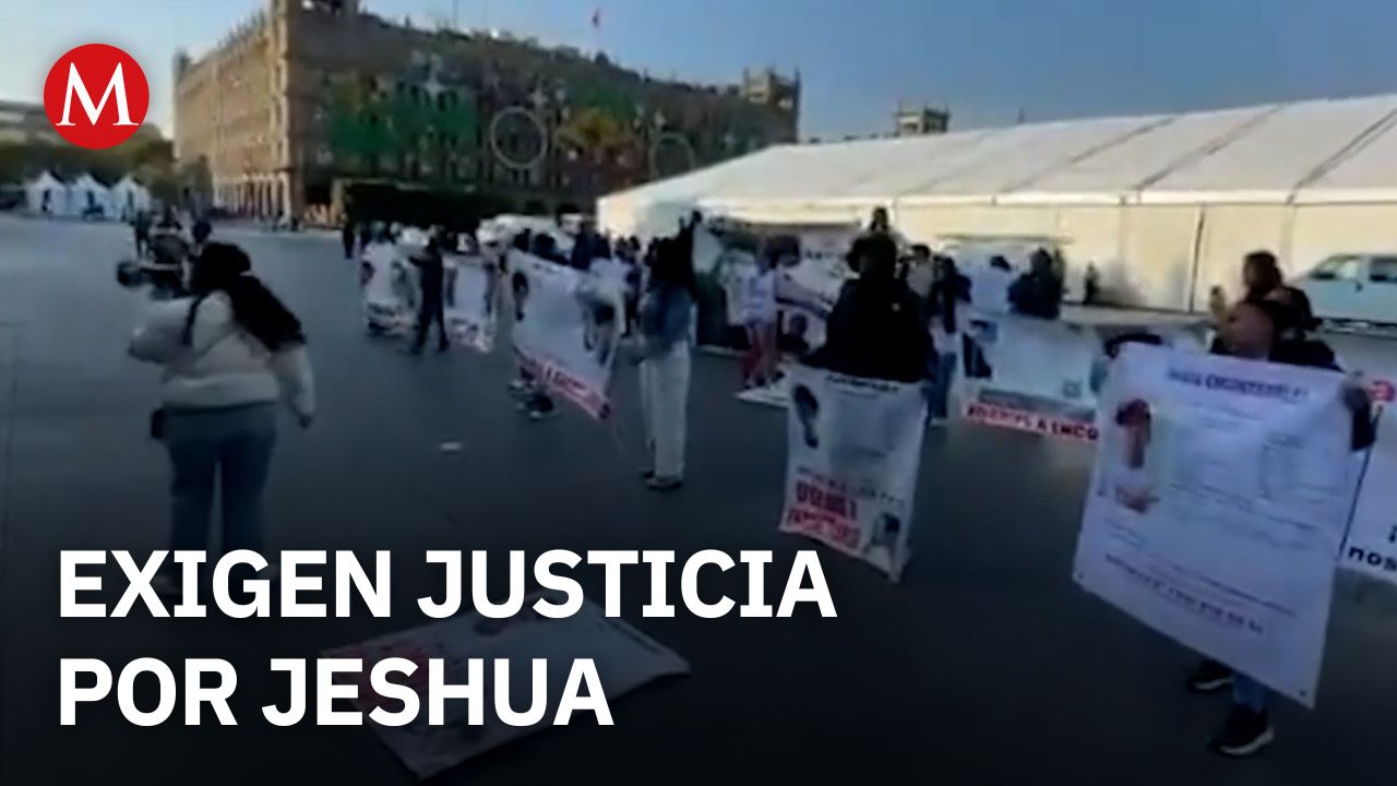 Familias de jóvenes desaparecidos lideran protesta por Jeshua Cisneros en Palacio Nacional