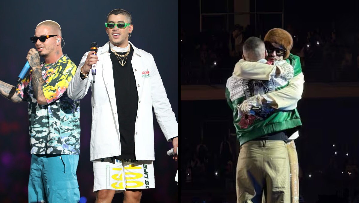 J Balvin y Bad Bunny se reconcilian en el último concierto en CdMx junto a Natanael Cano | VIDEO