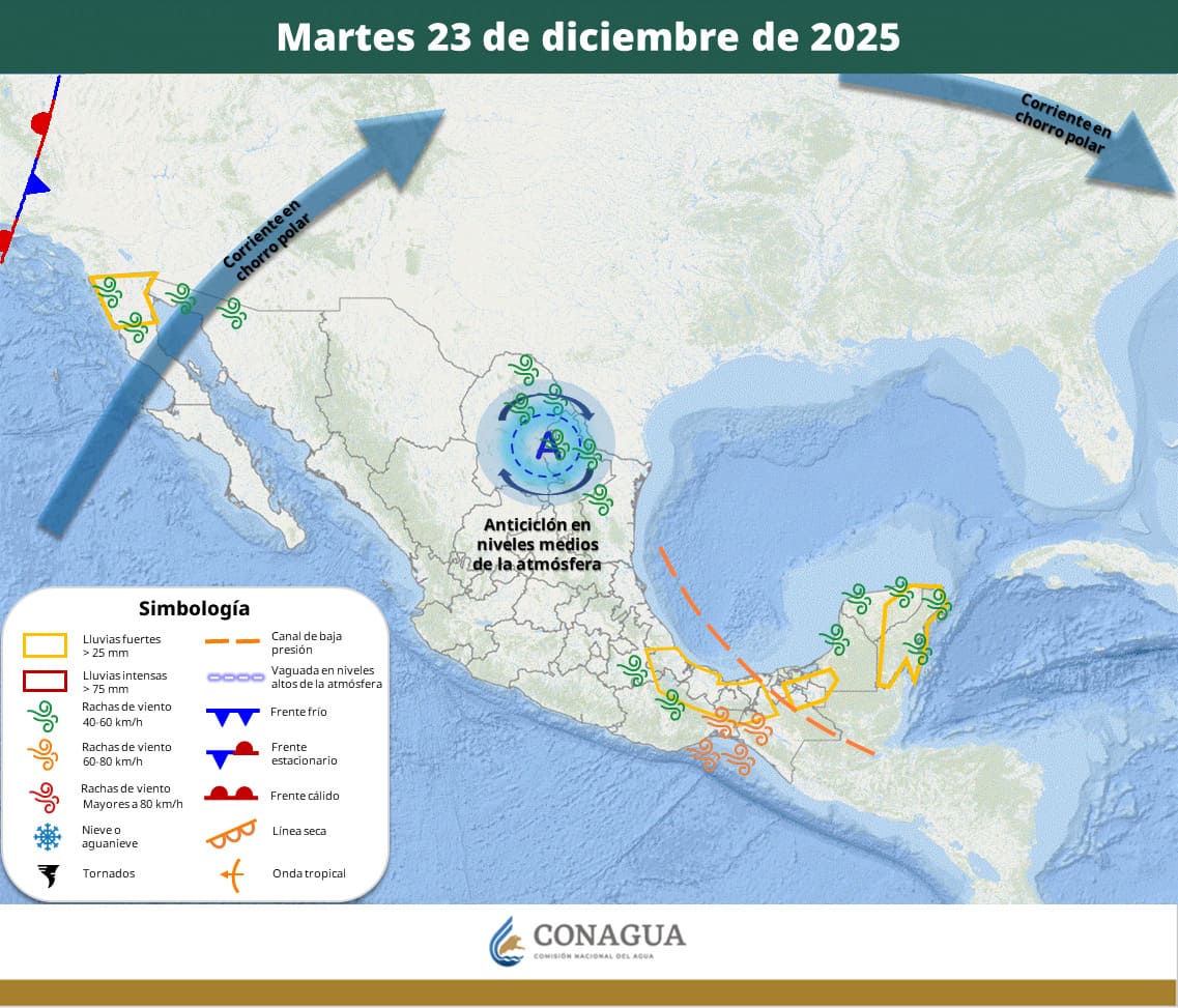 Chorro polar entrará a México el 23 de diciembre | SMN Conagua