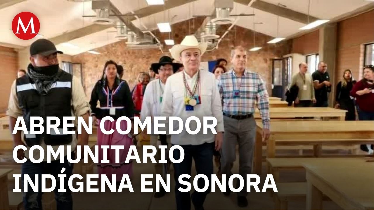 El gobernador Alfonso Durazo y Adelfo Regino Montes inaugura un comedor escolar indígena en Sonora