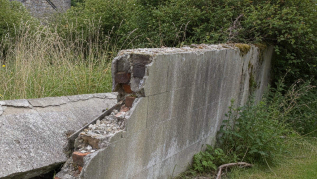 Las vibraciones generadas durante los trabajos de construcción debilitaron la barda, la cual carecía de cimientos. | Gemini