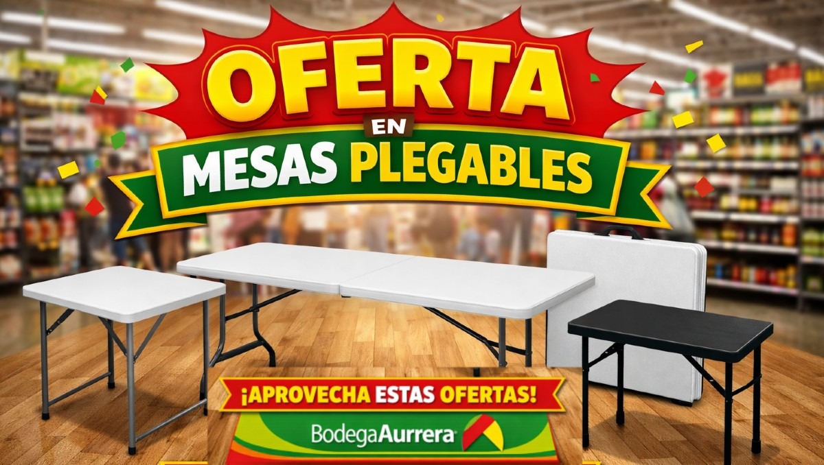 Ahorra en Navidad. Bodega Aurrera REMATA estas mesas plegables para tus fiestas de fin de año; así puedes aprovechar el DESCUENTO