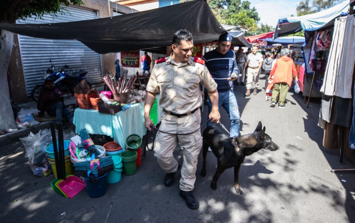 Elementos de seguridad realizan recorridos para prevenir el uso de pirotecnia y fuego (Foto: Cortesía)