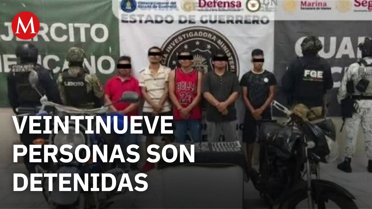 Operativos en Guerrero dejan veintinueve personas detenidas