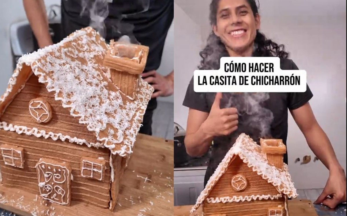 Tutorial de casitas navideñas de chicharrón. | Keelvinrodriguez (Tiktok)