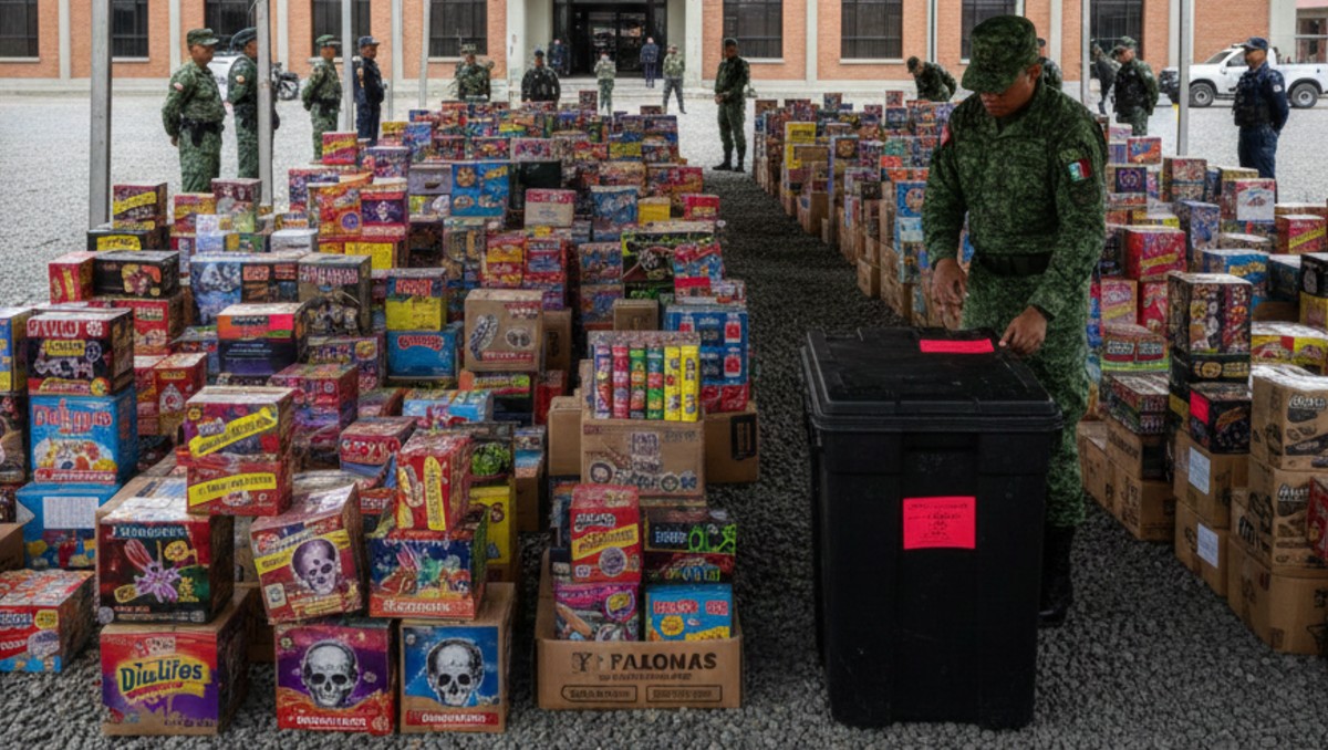 De acuerdo con autoridades, el total de la pirotecnia asegurada ascendió a aproximadamente 5 mil 300 piezas. | Imagen ilustrativa Gemini