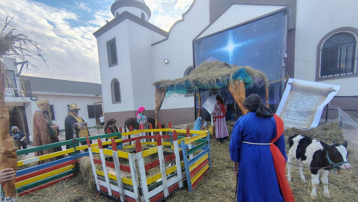 Jóvenes y niños participaron en la recreación del nacimiento. | Especial