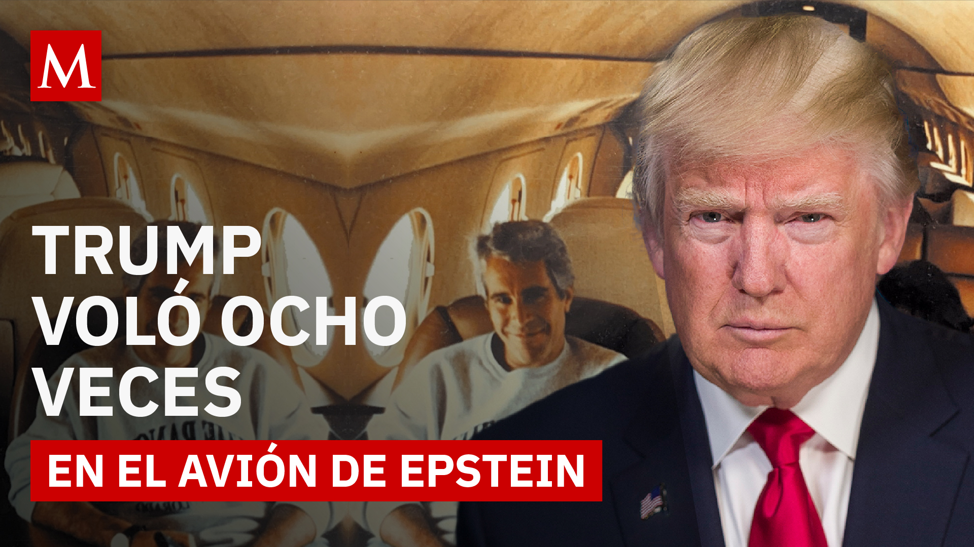 Revelan que Donald Trump estuvo varias veces en el jet privado de Epstein