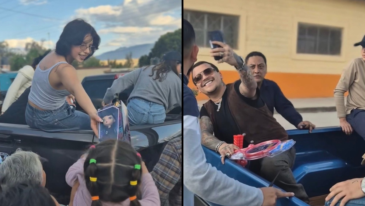 Nodal y Los Aguilar regalan juguetes por Navidad en Zacatecas, pero los critican en redes: “Parece un lavado de imagen” | FOTOS