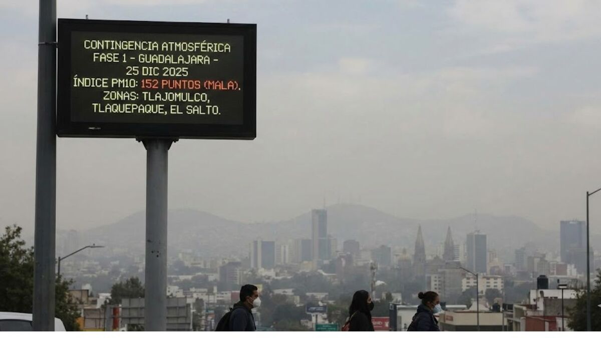 Calidad del aire en Guadalajara 25 de diciembre (Milenio IA)
