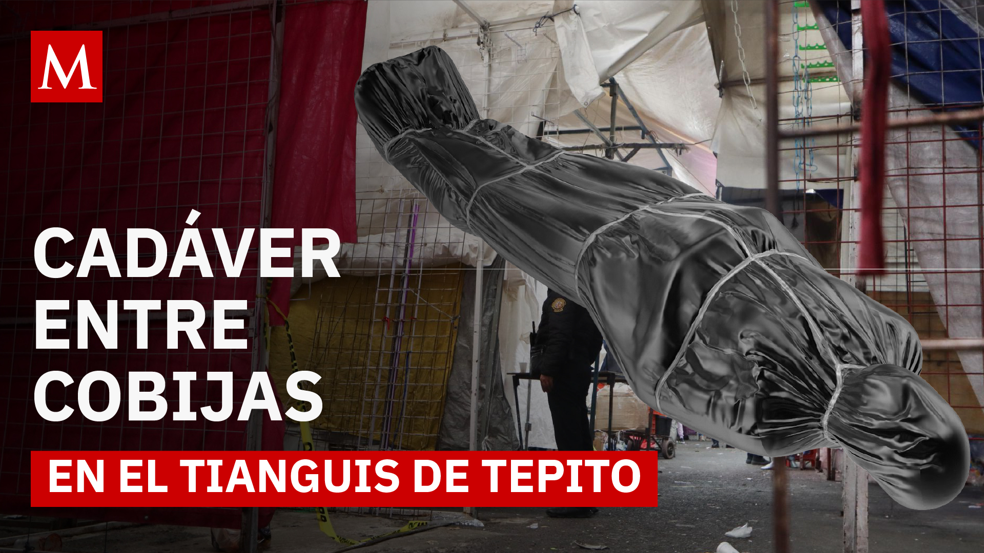 Hallan cuerpo encobijado entre puestos del tianguis de Tepito, CDMX