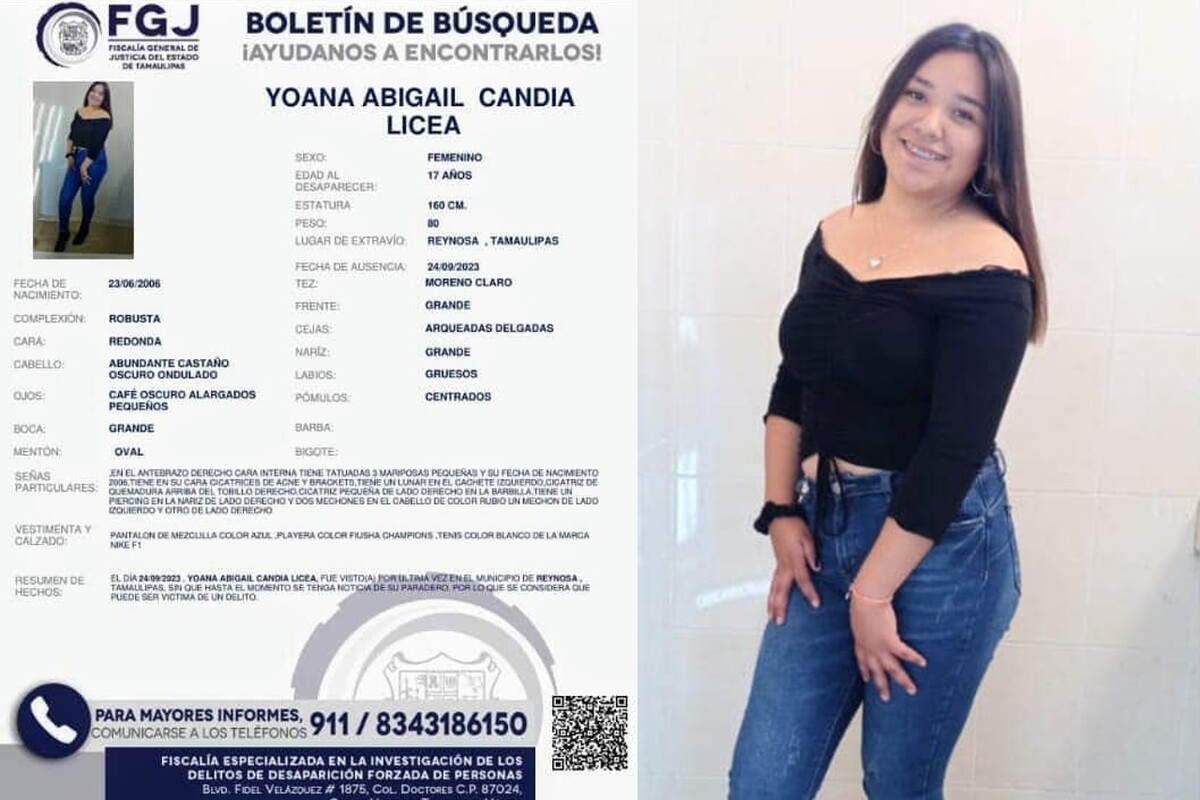 Buscan a joven desaparecida en Reynosa, Tamaulipas Yoana Abigail