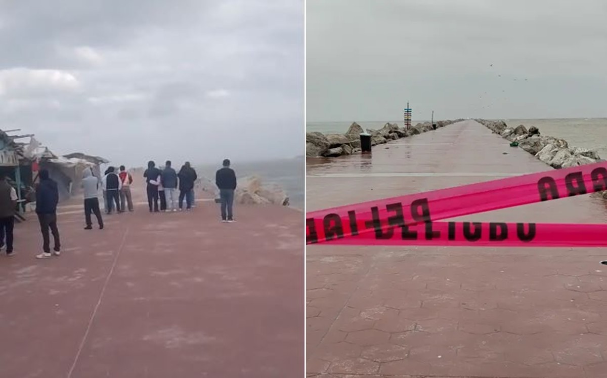 Pareja casi queda atrapada en faro de escolleras Miramar. | Especial