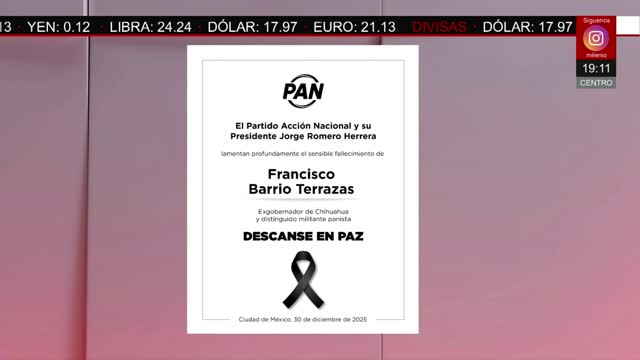 Muere Francisco Barrio, figura política clave en el PAN | Jaime Núñez, 30 de diciembre de 2025