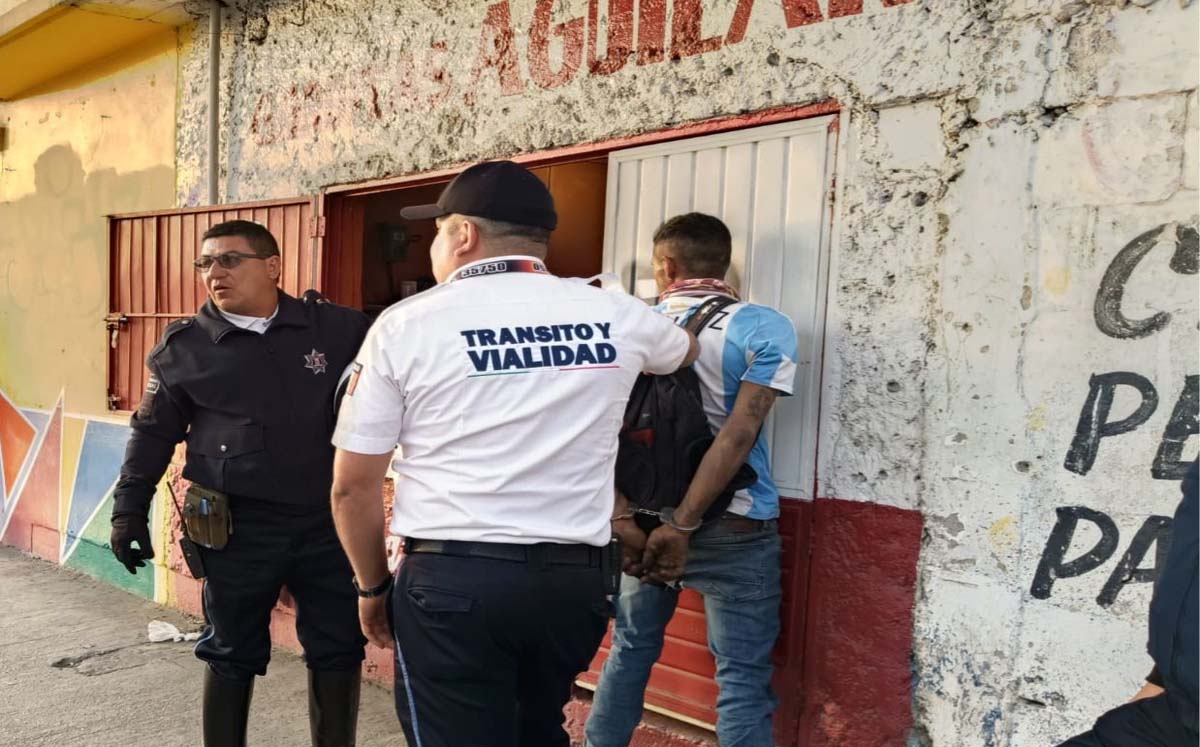 Tránsito atrapa a ladrón que ya contaba con varias denuncias. | Foto: Especial