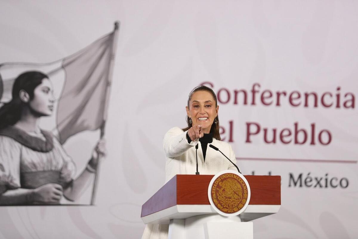 Claudia Sheinbaum en La Mañanera del Pueblo desde Palacio Nacional | Foto. Jorge Carballo