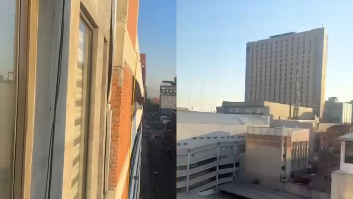 Un video grabado desde un edificio muestra el instante en que el sismo de magnitud 6.5 sacudió el centro  de la Ciudad de México.