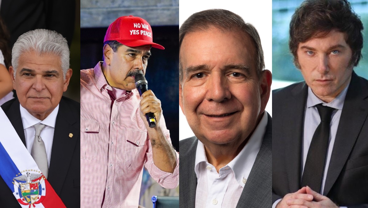 Argentina y Panamá piden que González Urrutia asuma en Venezuela tras detención de Maduro. | FOTO. Milei, Mulino, Maduro y González Urrutia