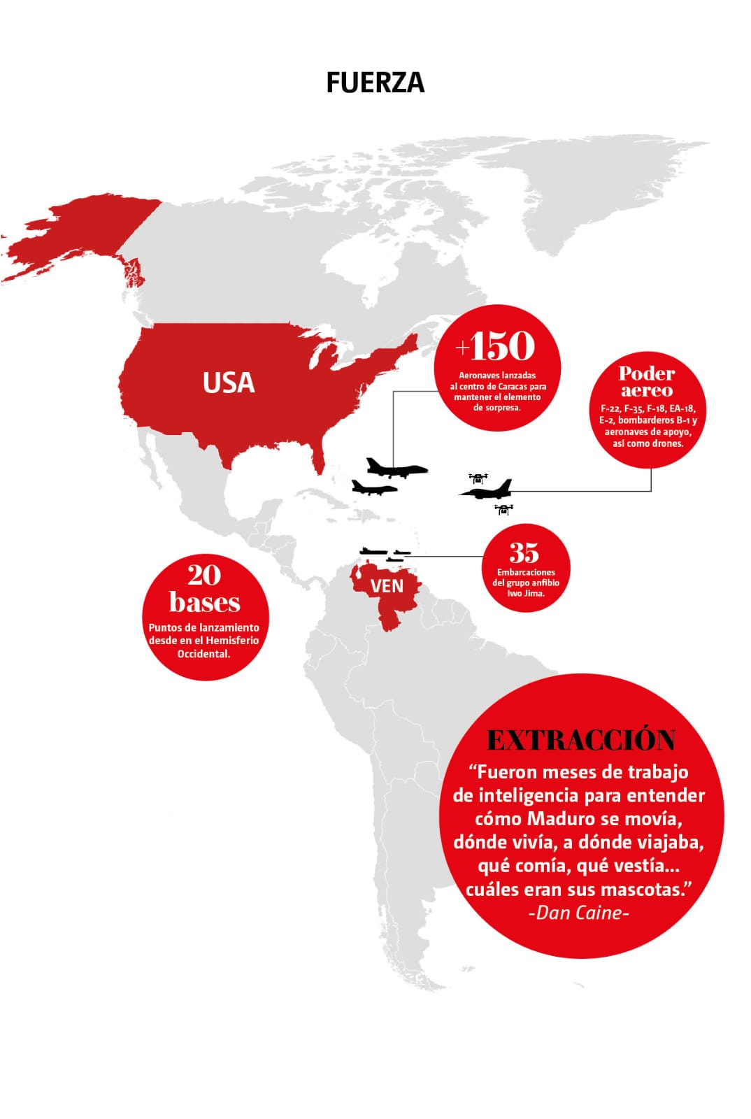Logística de operación de EU contra Venezuela