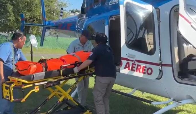 Traslado aéreo de una menor a Pachuca. (Cortesía)