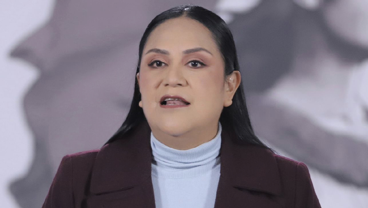 La secretaria del Bienestar, Ariadna Montiel, en la conferencia de prensa del 5 de enero. | Ariel Ojeda