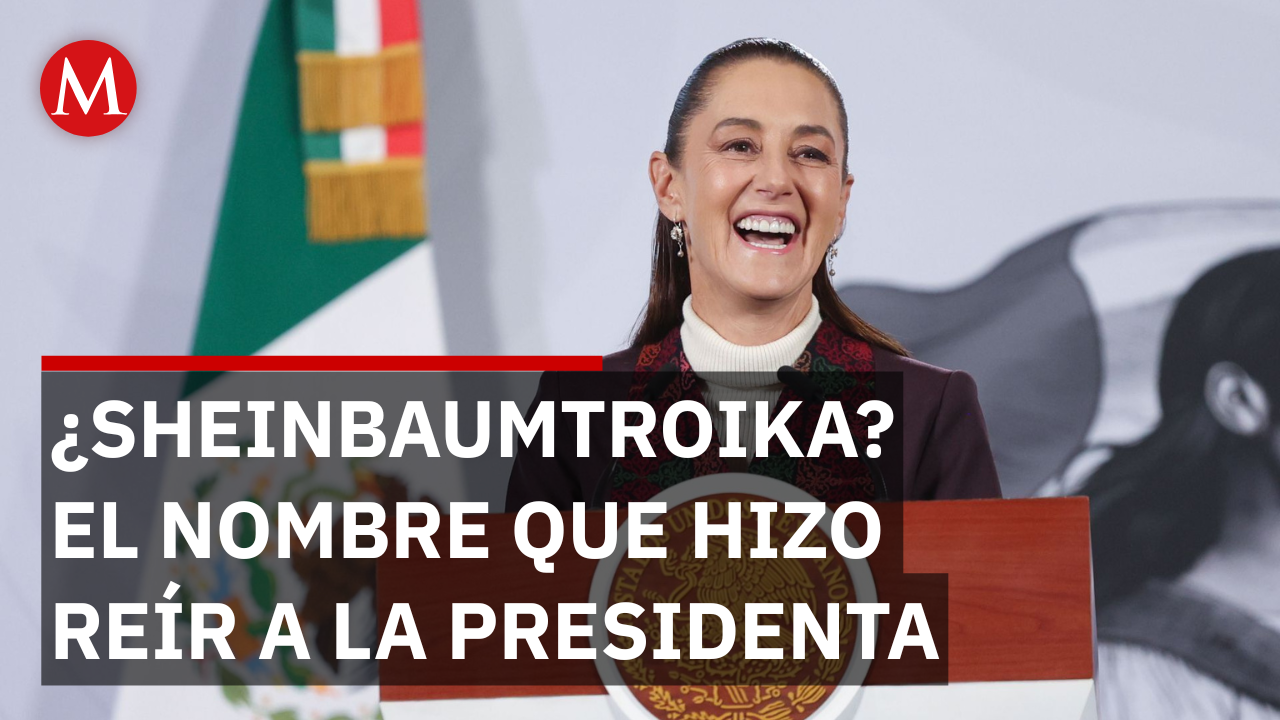 Sheinbaum se ríe al ser llamada "SheinbaumTroyka" por un reportero en su 'Mañanera'