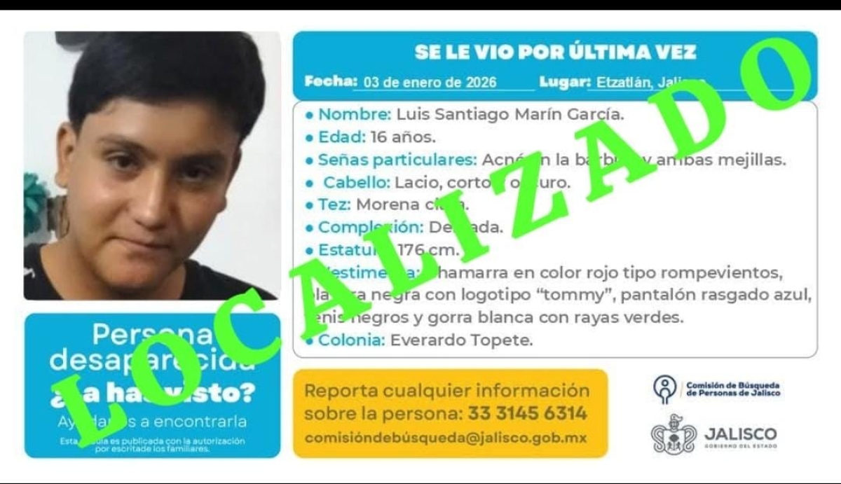 Luego de casi 3 días desaparecido, Luis Santiago fue localizado la mañana de este martes (Foto: Cortesía)