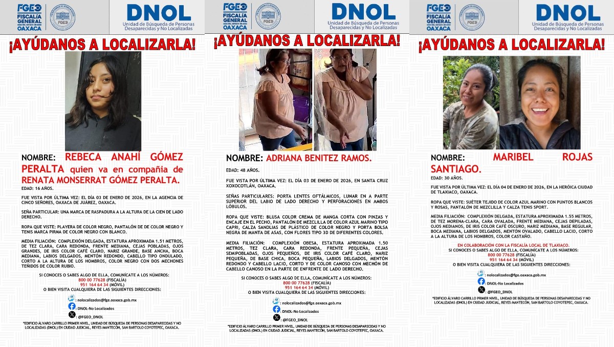 Reportan desapariciones de 6 mujeres en lo que va del año- Grupo Milenio