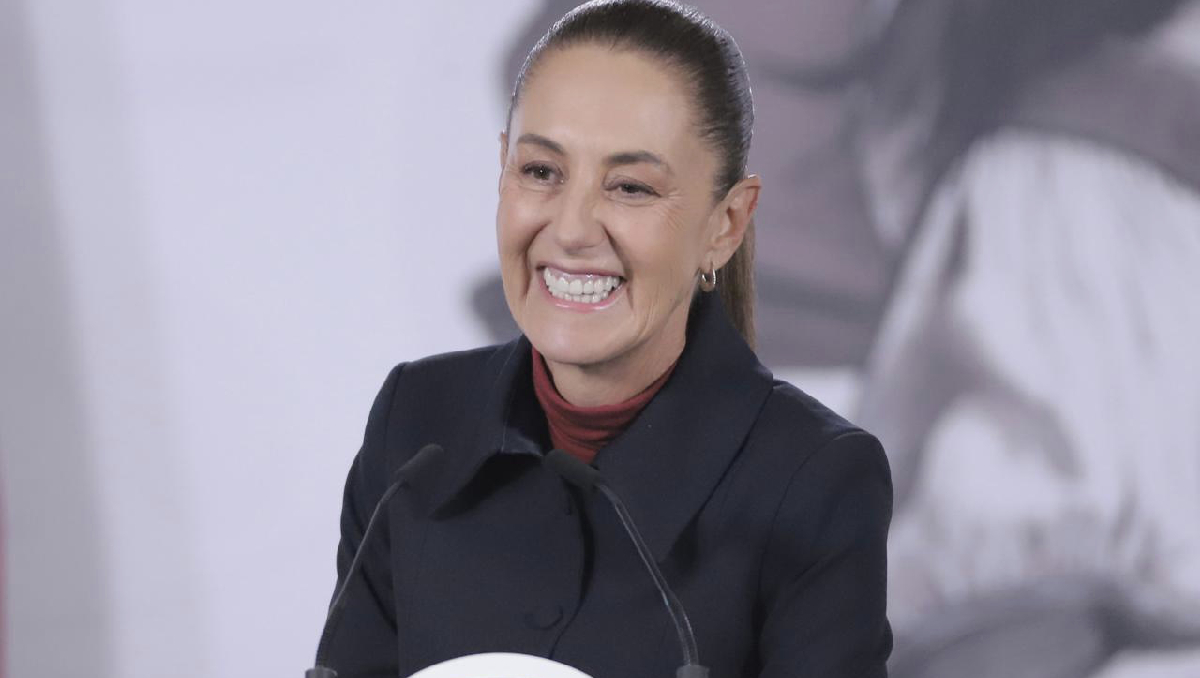 La presidenta Claudia Sheinbaum el 6 de enero en el Salón de Tesorería en Palacio Nacional. | Ariel Ojeda