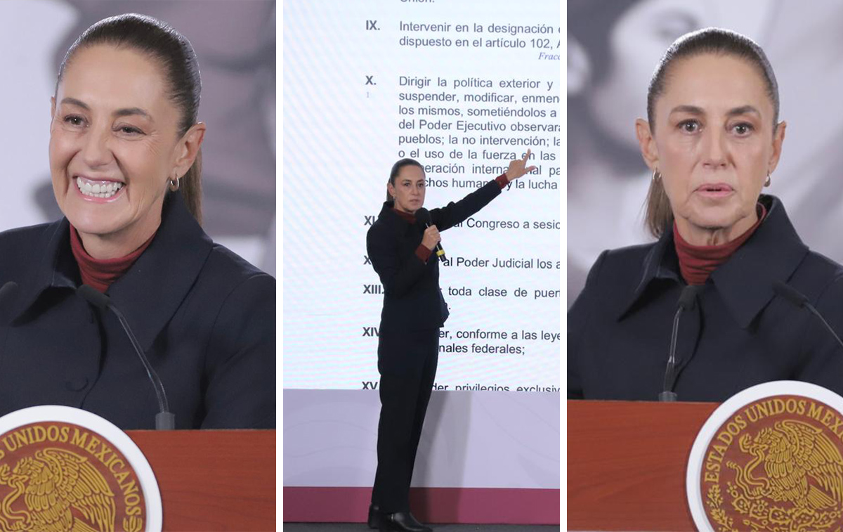La presidenta Claudia Sheinbaum en La Mañanera del Pueblo desde Palacio Nacional. | Ariel Ojeda