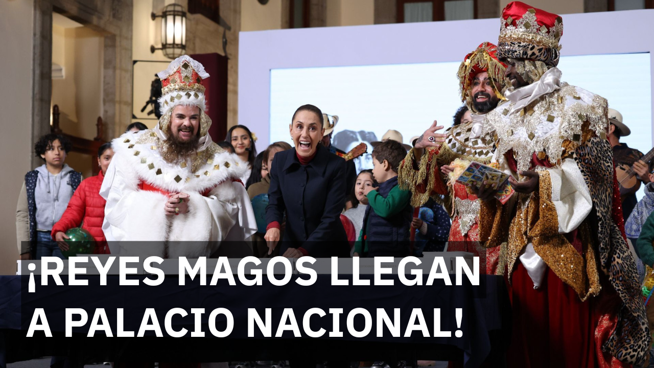 Sheinbaum parte Rosca de Reyes con niñas y niños en 'La Mañanera del Pueblo'