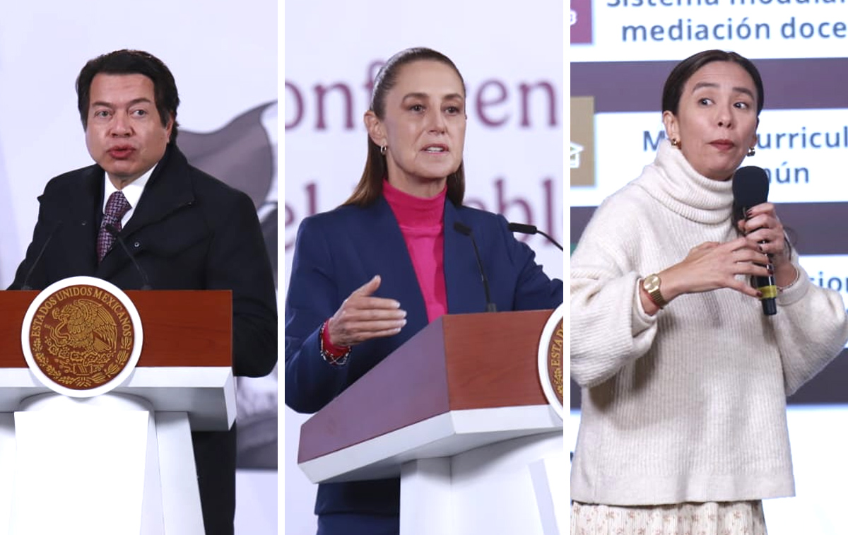 La presidenta Claudia Sheinbaum en La Mañanera del Pueblo desde Palacio Nacional. | Juan Carlos Bautista