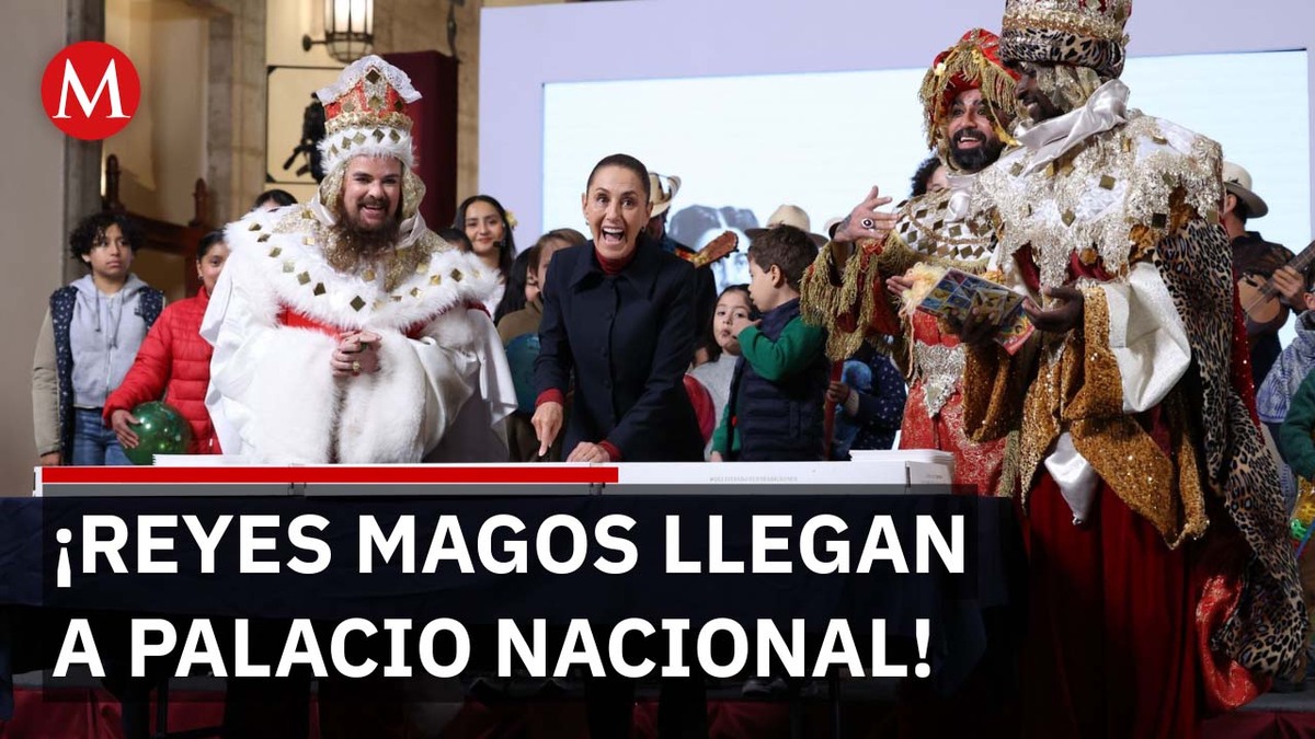 Sheinbaum parte Rosca de Reyes con niñas y niños en 'La Mañanera del Pueblo'