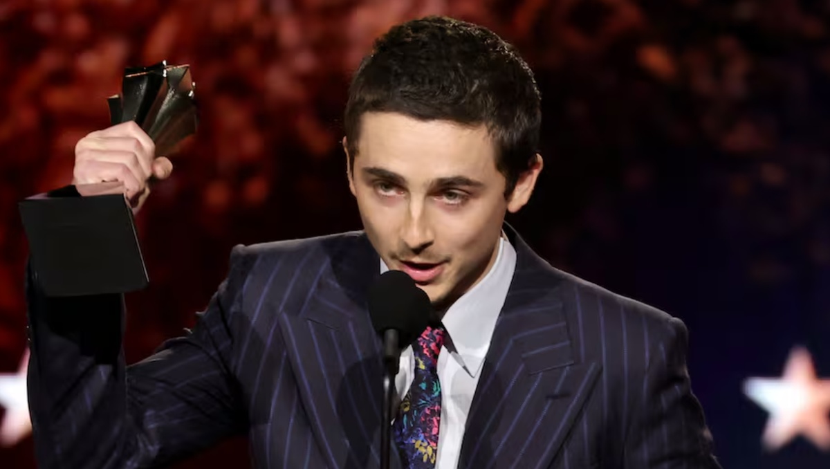 Timothée Chalamet al triunfar en los Critics | AFP