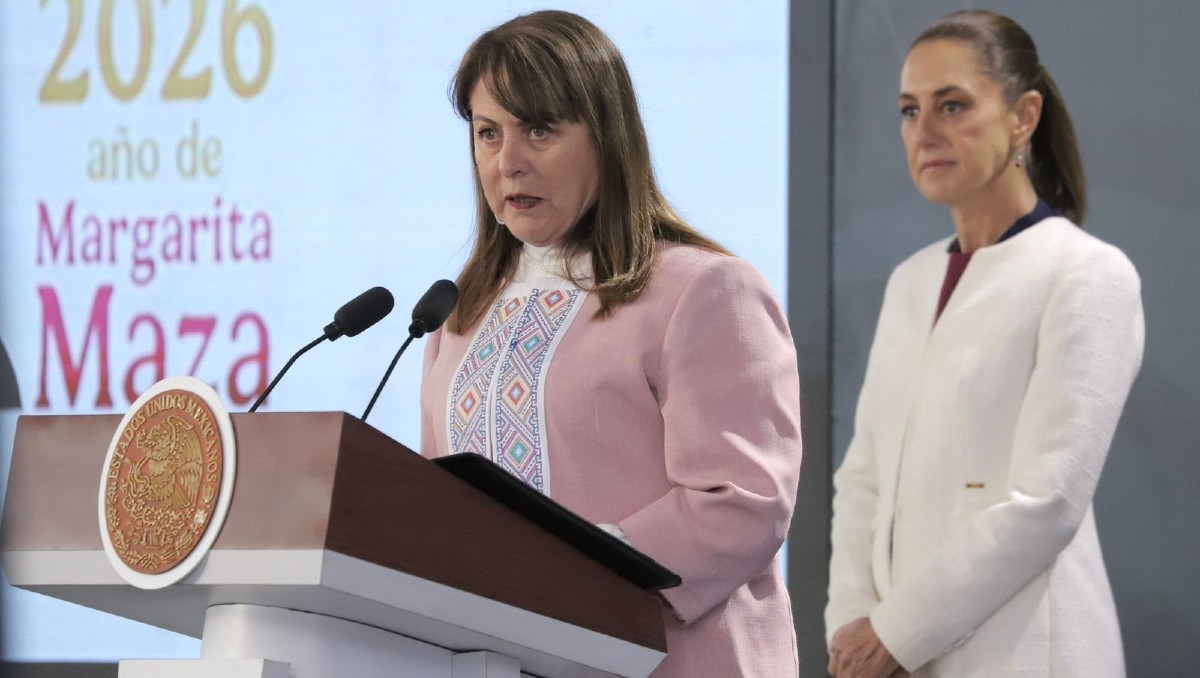 La gobernadora Margarita González acompañó a la Presidenta en la conferencia matutina desde Morelos. | Foto: Ariel Ojeda