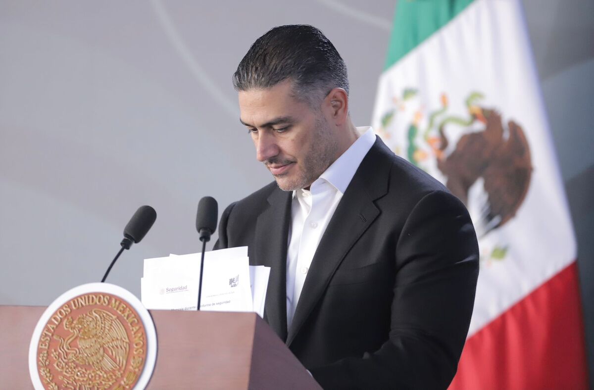 Omar García Harfuch  titular de la SSPC, durante conferencia matutina desde Morelos | Ariel Ojeda