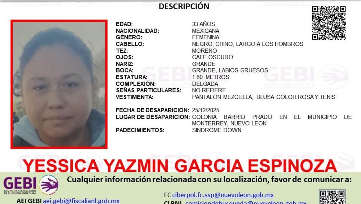 Yazmín García Espinoza, de 33 años, desapareció de la colonia Barrio Prado. Foto: Especial