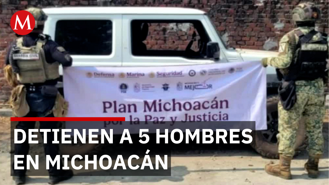 Detienen a cinco personas y aseguran armas y drogas en Michoacán