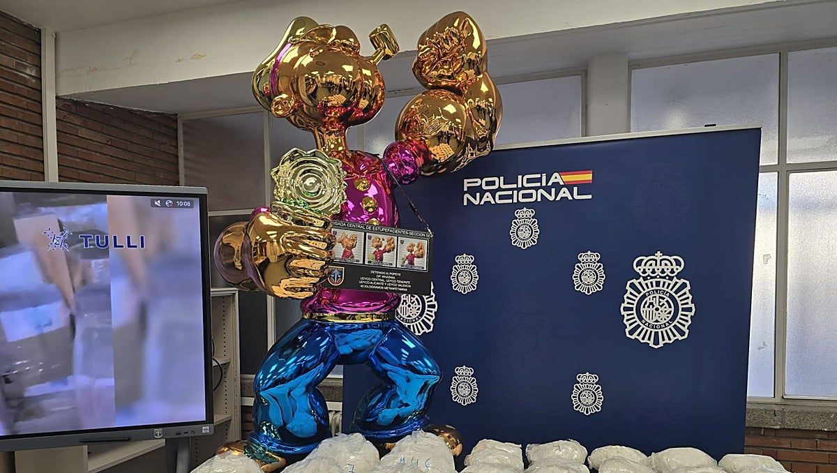 La figura de la mítica caricatura contenía 40 kilos de droga en su interior. | Especial