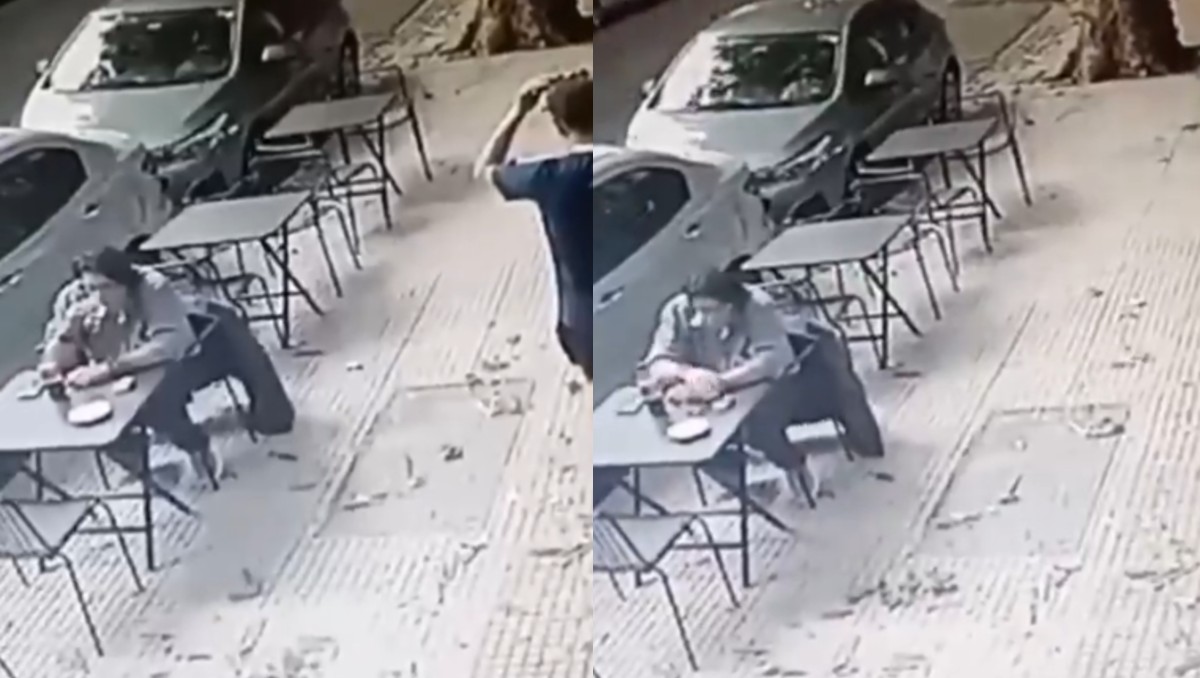 Grave accidente: un vidrio cayó y dejó herido a un hombre. | FOTO. Redes sociales