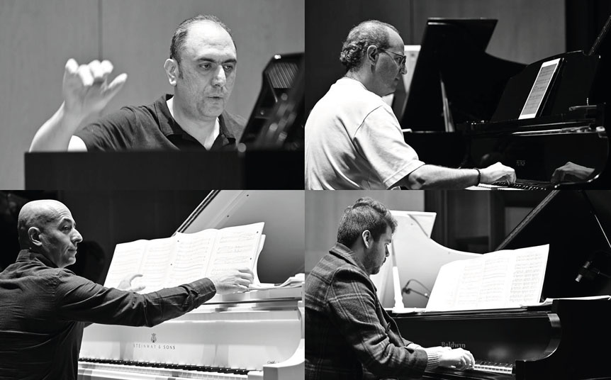 Los pianistas Abraham Barrera, Mauricio Náder, Rodolfo Ritter y Roger Ritter (Foto: Paco Aguilera)