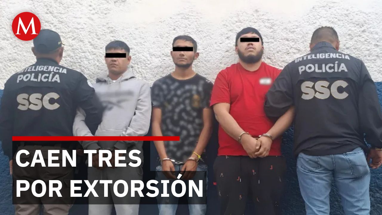 En CdMx, detienen a 3 sujetos por cobro de piso a comerciantes y tráfico de armas