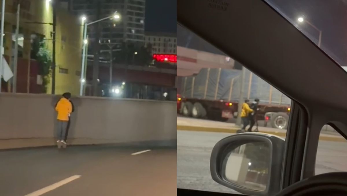 Los menores fueron captados circulando sobre la avenida Alfonso Reyes en Monterrey. | Especial