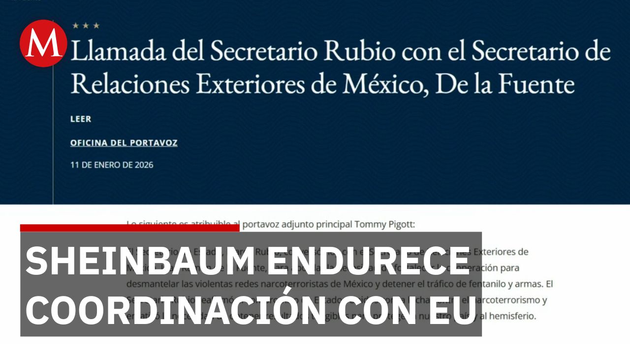 Sheinbaum endurece coordinación con EU mientras Washington pide acciones contra narcoterrorismo