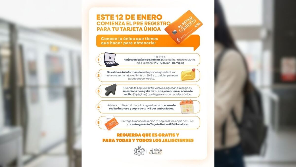 Proceso de registro Tarjeta Única al Estilo Jalisco (Cortesía)