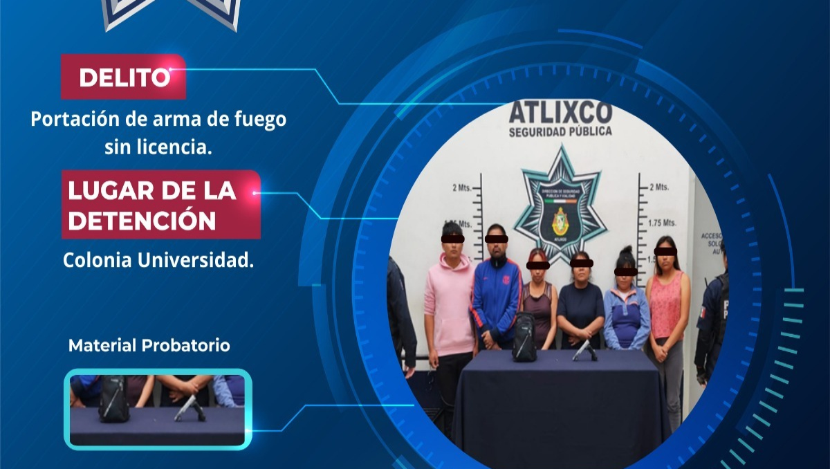 Detienen a 6 personas por portación ilegal de arma de fuego en Puebla | Especial