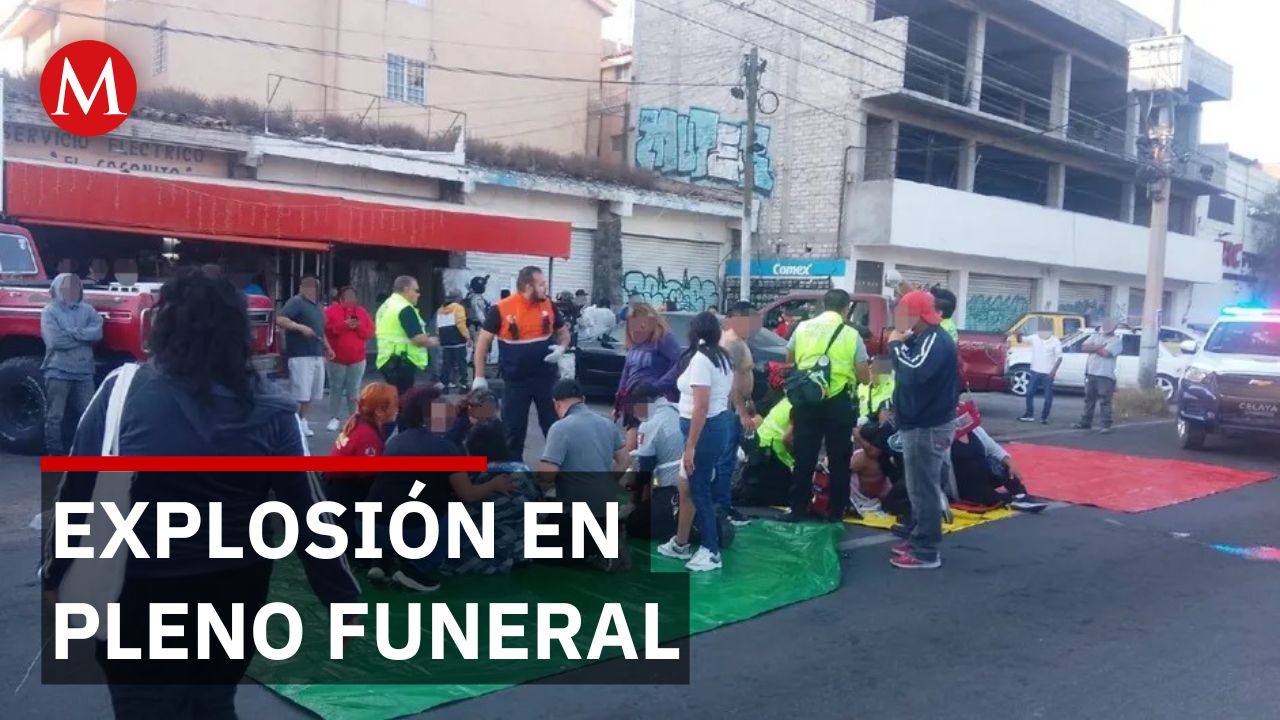 Explosión de pirotecnia en cortejo fúnebre deja 12 heridos en Celaya