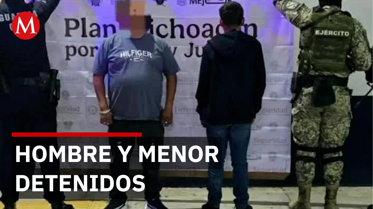 Detienen a hombre y menor; aseguran 24 armas en operativo en Michoacán